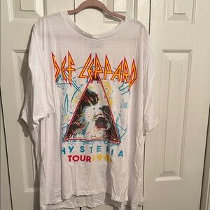Def Leppard Hysteria Tour 1988 White T-Shirt